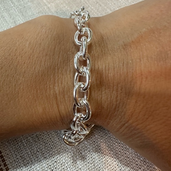 Silver 8-Inch Basic Chain Bracelet For Woman and Men - Picture 2 of 6